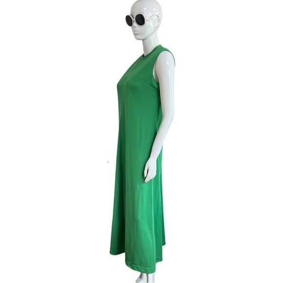 Peak Vintage 1960s Kelly Green Mod Mock Neck Sleeveless Maxi Dress - Picture 4 of 6